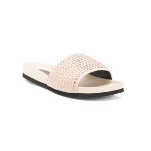 J.W. ANDERSON Beige Made In Italy Leather Studded Slide Sandals